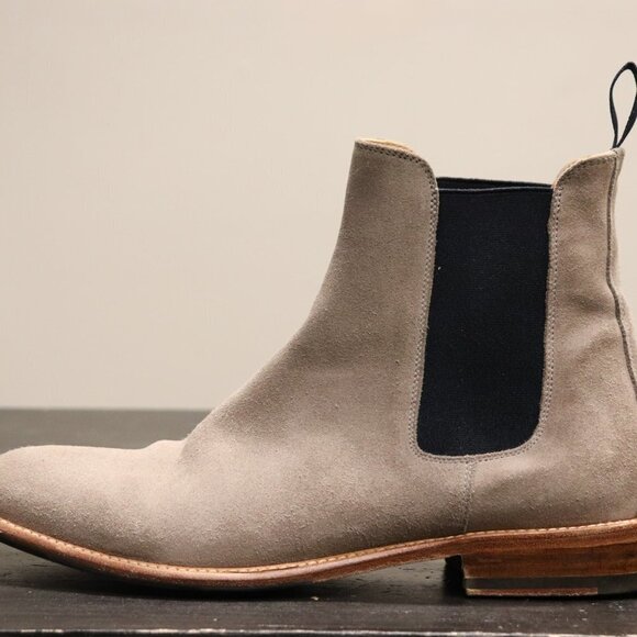 Scarosso Women's Size 38.5 US8 Gray Taupe Blue Giancarlo Chelsea Boots MSRP $495 - Picture 7 of 11